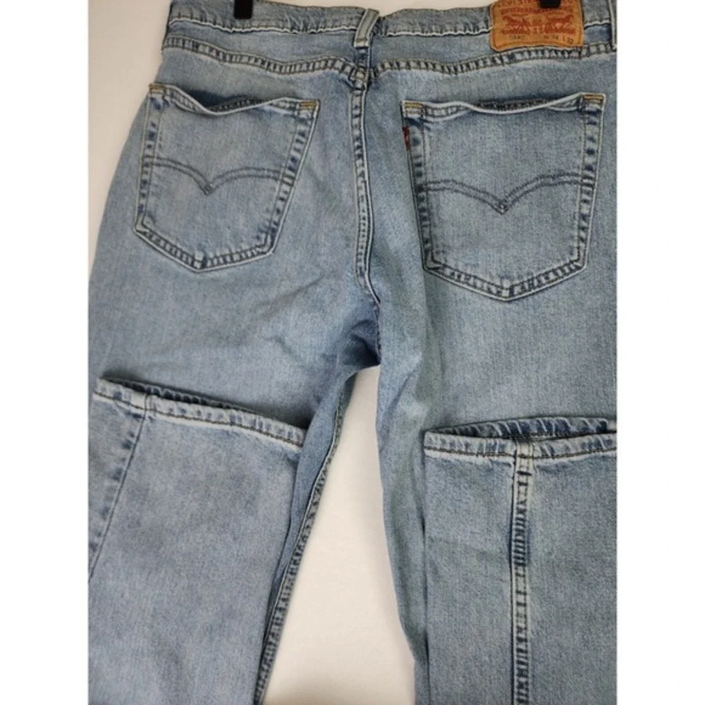 Levi Strauss 514 Blue Jeans Mens Size 34W 32L Straight‎ Fit Flex